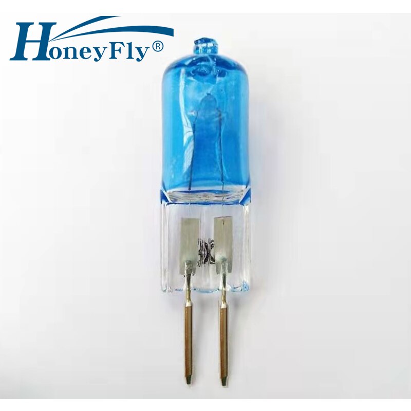 HoneyFly 5pcs G5.3 할로겐 도금 파란색 램프 전구 220V 35W 차가운 흰색 캡슐 크리스탈 빛 40W 할로겐 아로마 테라피 램프